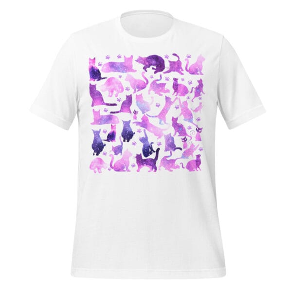 T Shirts with cat designs - Unisex t-shirt - Cosmos cats Pattern - Image 8